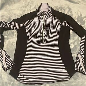 lululemon athletica Black and White Striped Sweater